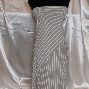 Knit Maxi Dress, Summer Dress, Strapless Casual Dress, Gray/white Stripes